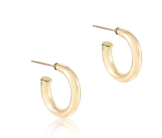 Round gold 1" post hoop - 4mm