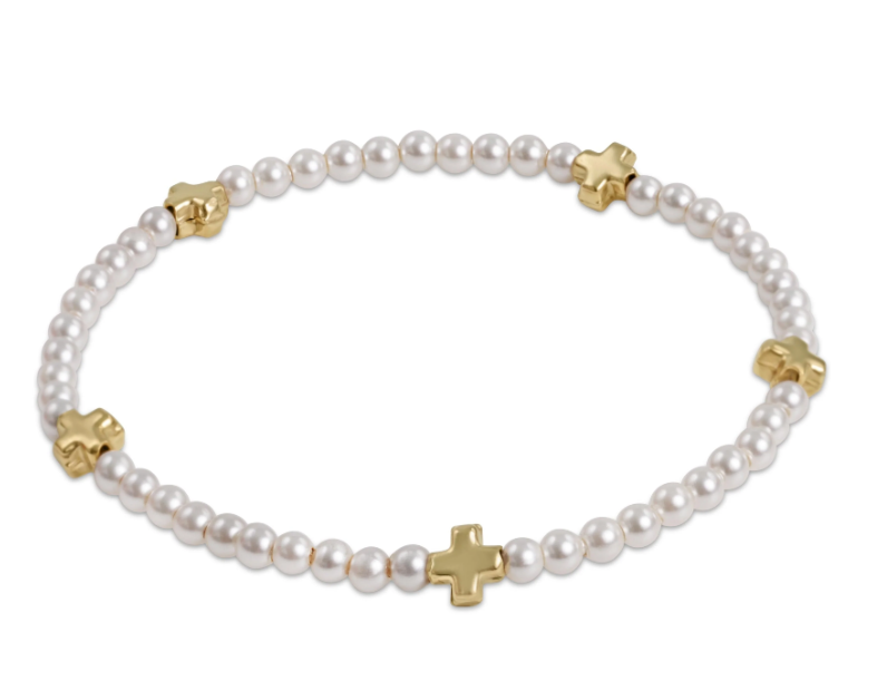 EGirl Gold Signature Cross 3MM Pearl