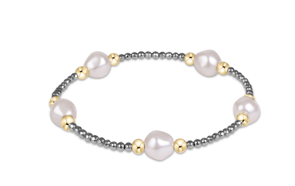 purpose admire pearl 8mm silver hematite