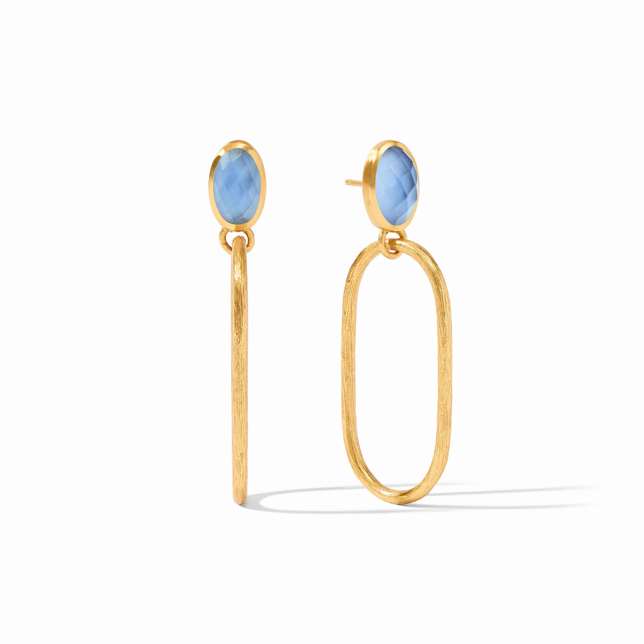 Ivy Statement Earring - Chalcedony Blue