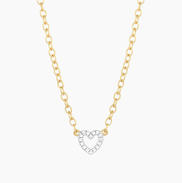 Petite Heart Pendant Necklace Gold