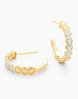 Honeycomb Hoop Earrings Gold