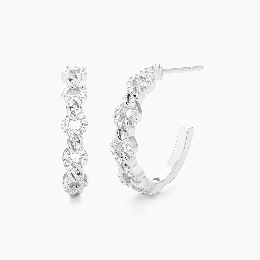 Mixed Link Hoop Earrings