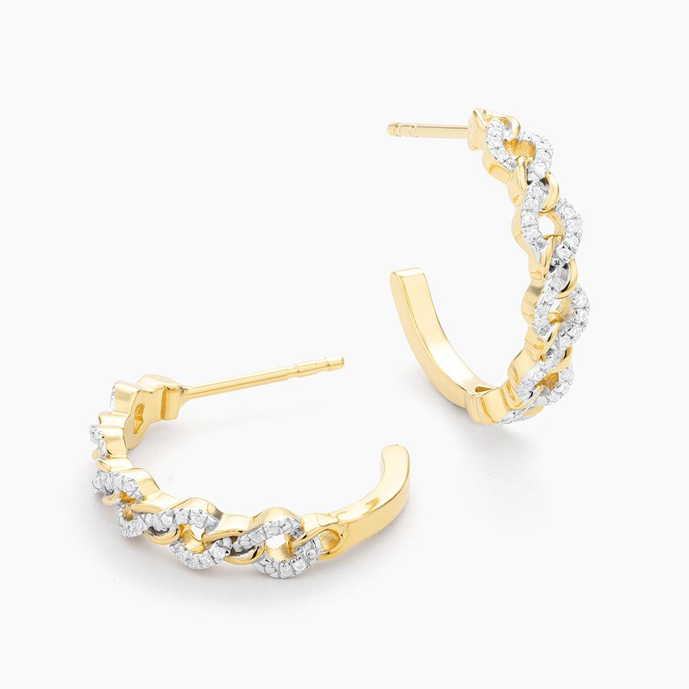 Mixed Link Hoop Earrings