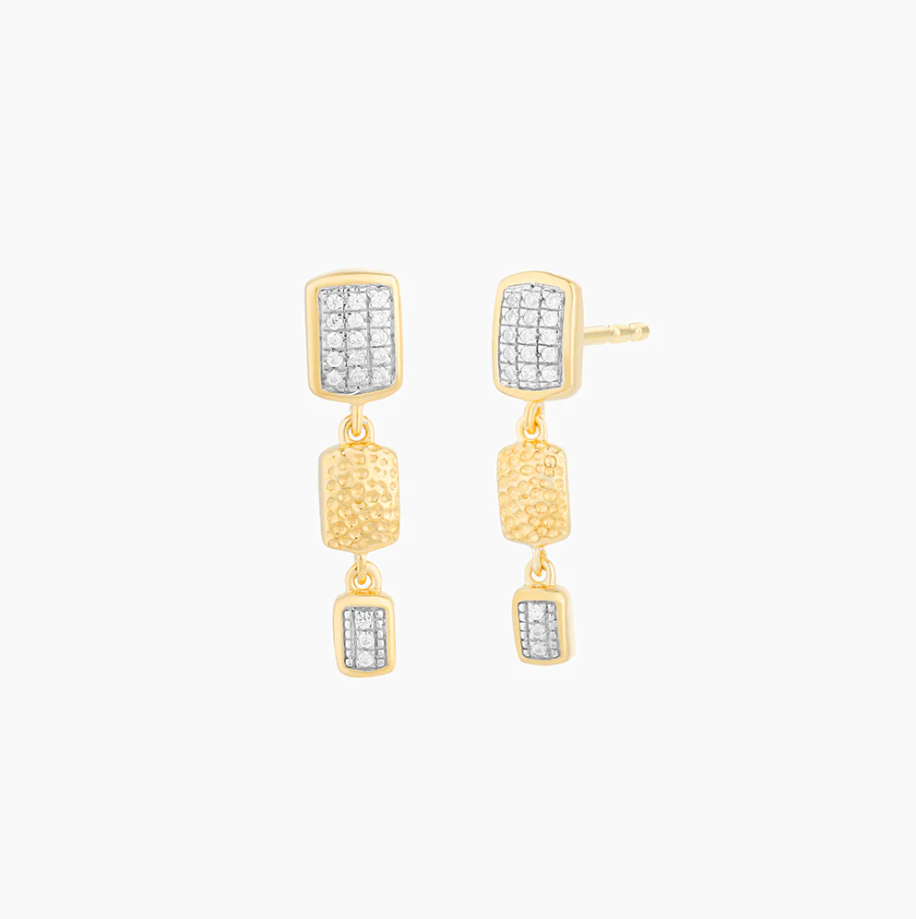 3 Step Rectangle Earrings