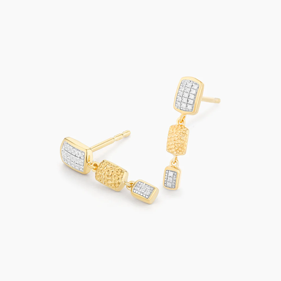 3 Step Rectangle Earrings
