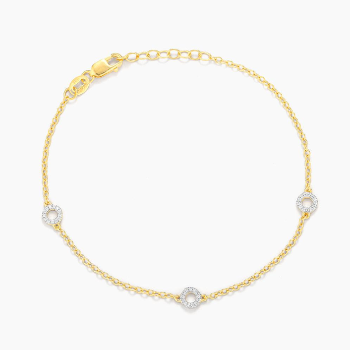Circle Station Chain Bracelet Gold
