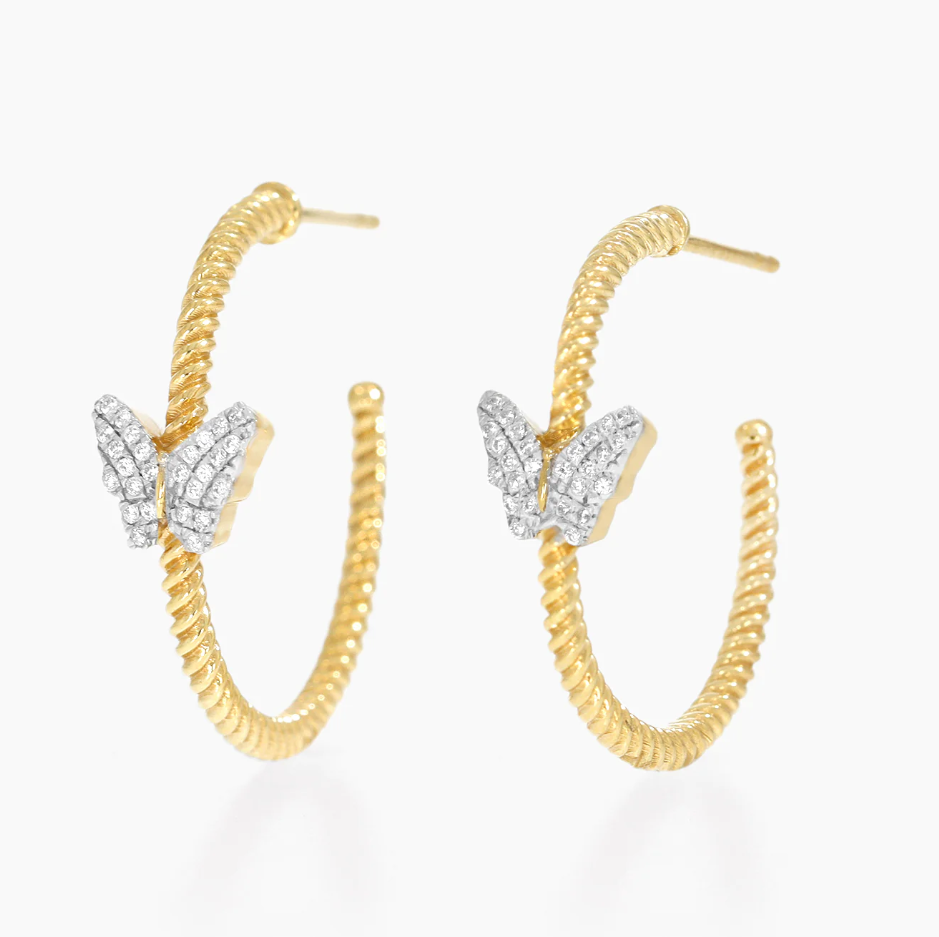 Butterfly Hoop Earrings