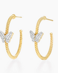 Butterfly Hoop Earrings