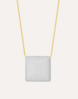 Extra Large Cube Pendant Necklace White