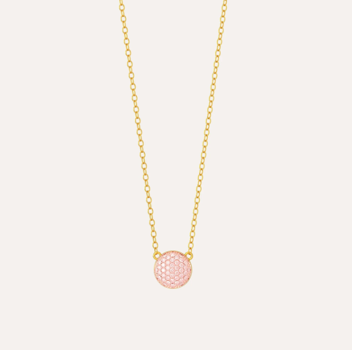 Mini Sphere Pendant Necklace - Pink