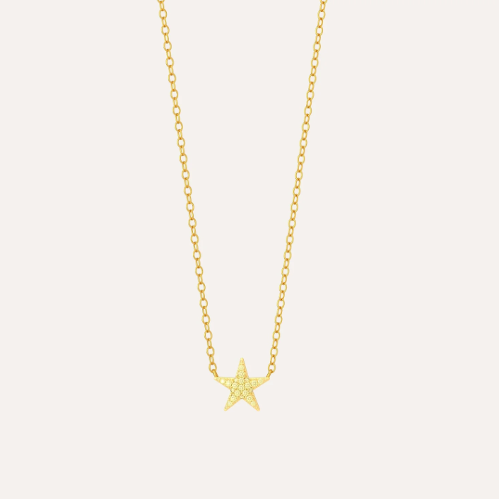 Mini Star Pendant Necklace - Yellow