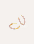 Two-Tone Small Hoop Earrings - Pink