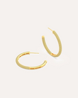 Two-Tone Medium Hoop Earrings - Yellow