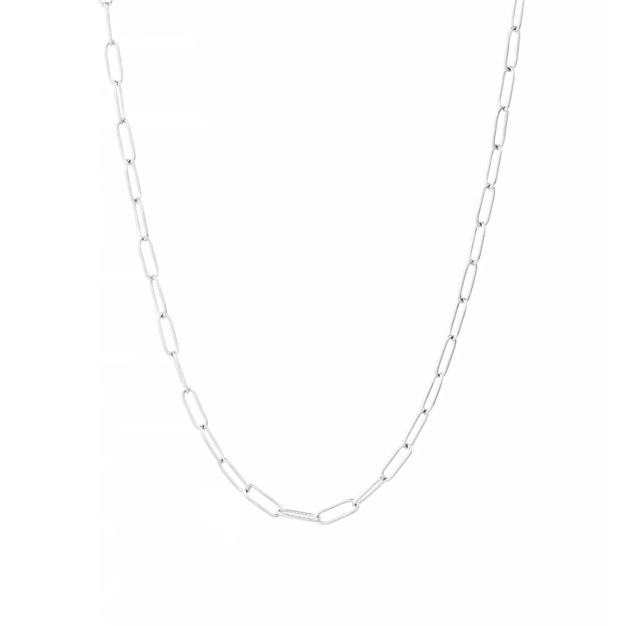 Charm Paperclip Necklace - Silver