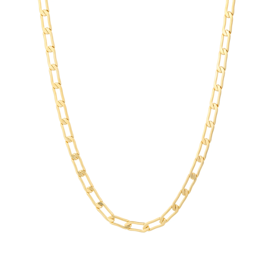 Flat Curb-Link Charm Necklace