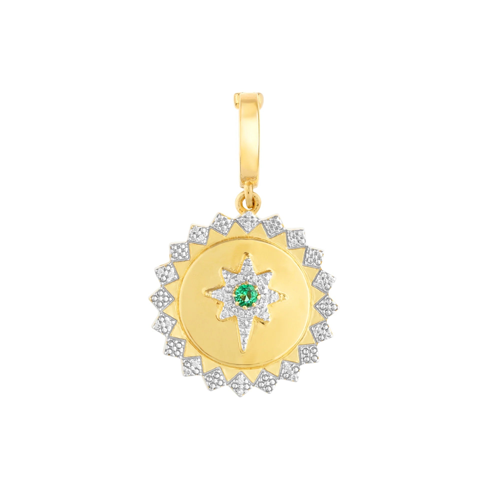 North Star Medallion Charm - Gold