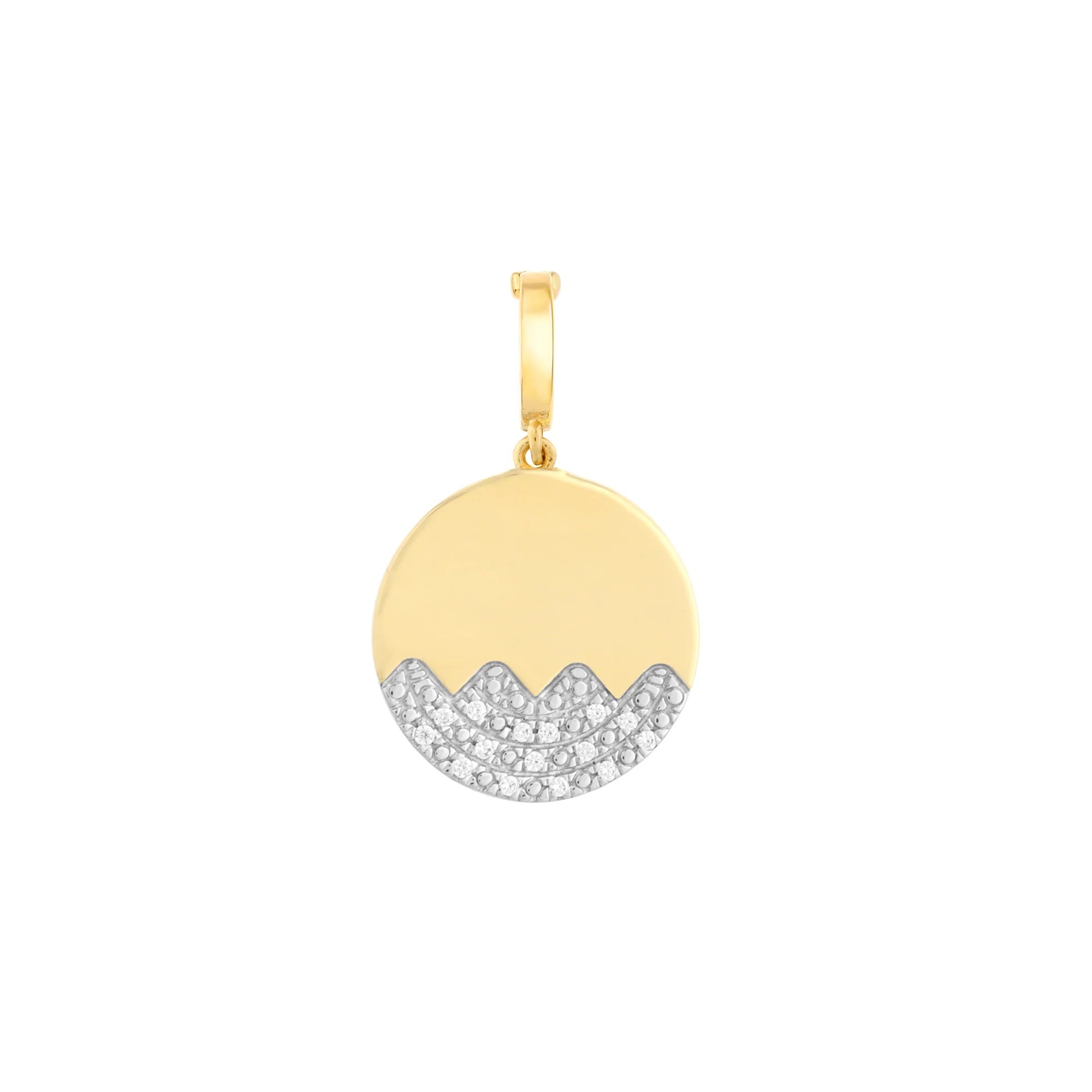 Peaks and Valleys Disc Charm - Gold