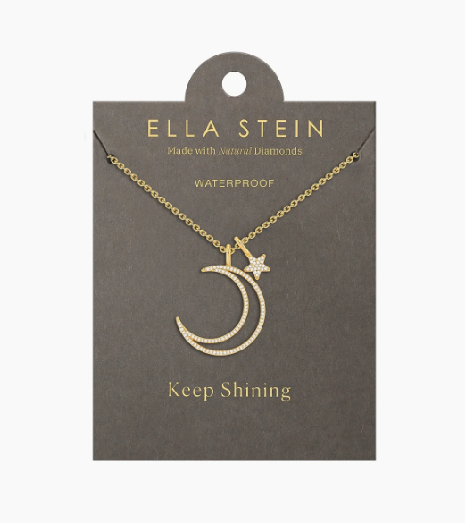 Waterproof Crescent Moon & Star Pendant