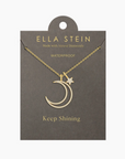 Waterproof Crescent Moon & Star Pendant