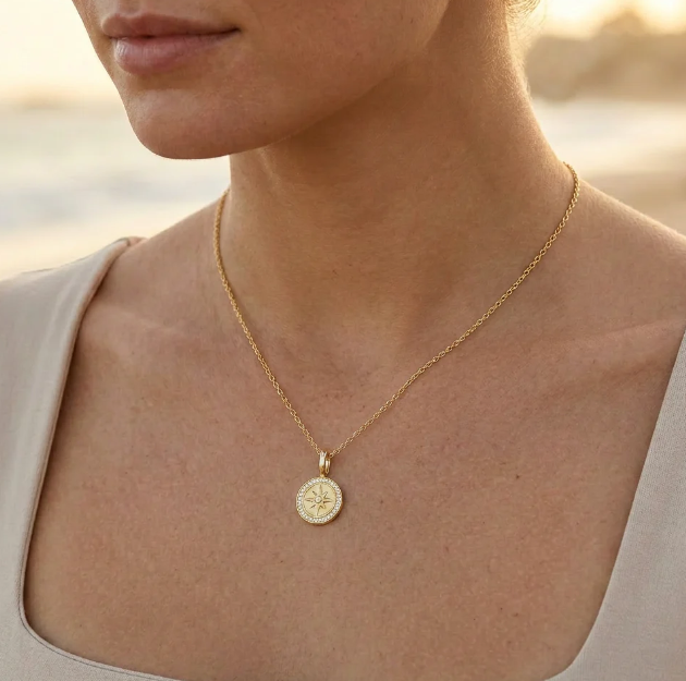 Waterproof Your Own Path Compass Pendant