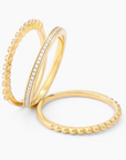 Diamonds and Bubbles Gold Stackable Ring