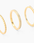Diamonds and Bubbles Gold Stackable Ring