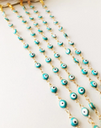 Evil Eye Bracelet Gold Link Chain