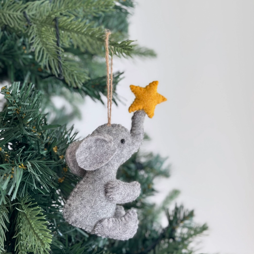 Elephant and Star Ornament