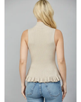 Mock Neck Peplum Sweater Top