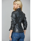 Faux Leather Peplum Jacket