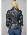 Faux Leather Peplum Jacket