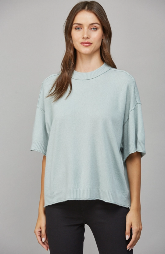 Cashmere Blend Short Sleeve Sweater