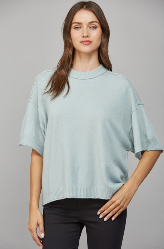 Cashmere Blend Short Sleeve Sweater