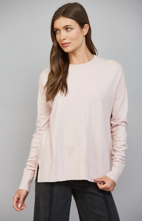 Relaxed Drop Shoulder Crew Neck Sweater