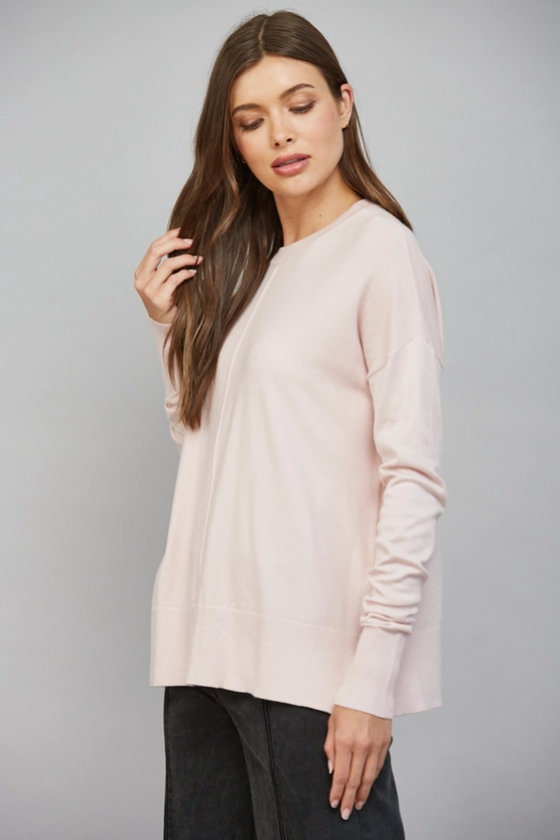 Relaxed Drop Shoulder Crew Neck Sweater