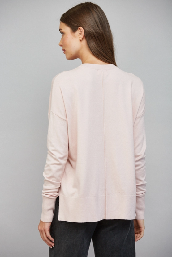 Relaxed Drop Shoulder Crew Neck Sweater