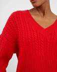 Babysoft Cable Knit V Neck Sweater