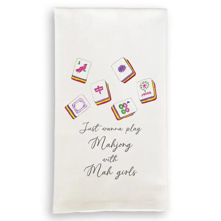 Mahjong w/ Mah Girls Tea Towel