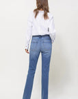 Stretch High Rise Straight Leg Jeans
