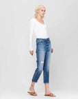 Cuffed Stretch Mom Jean