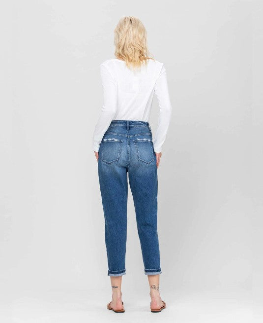 Cuffed Stretch Mom Jean