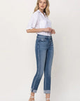 Mid Rise Single Cuff Jean
