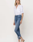 Mid Rise Single Cuff Jean