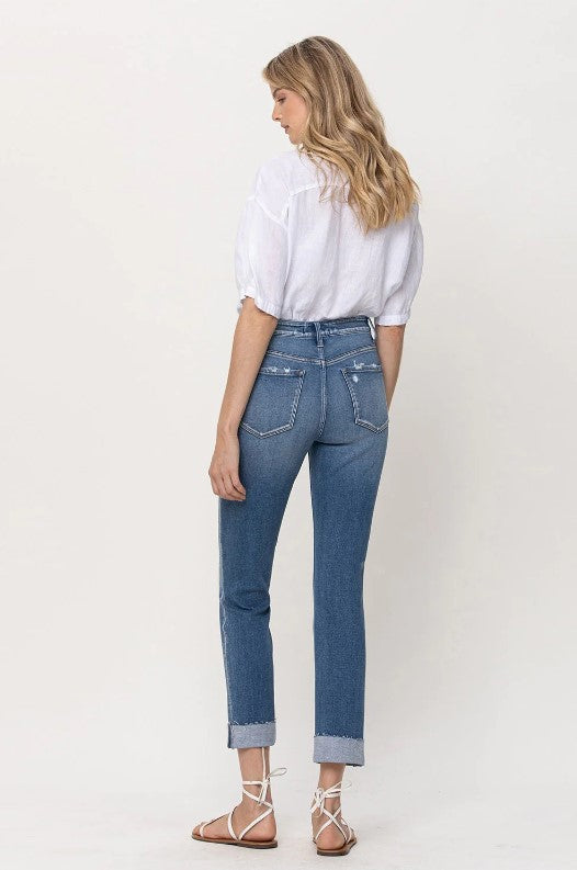 Mid Rise Single Cuff Jean