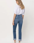 Mid Rise Single Cuff Jean