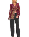 Sequin Shirtee Top - Dark Rhubarb