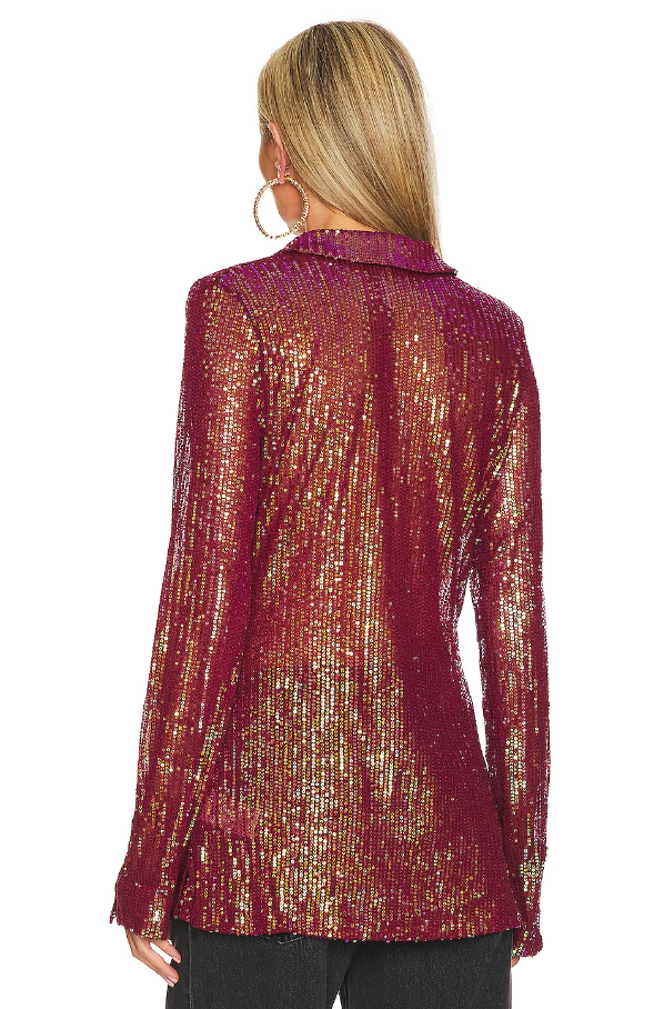 Sequin Shirtee Top - Dark Rhubarb