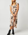 Peach Forget Me Not Midi Dress