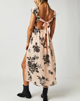 Peach Forget Me Not Midi Dress